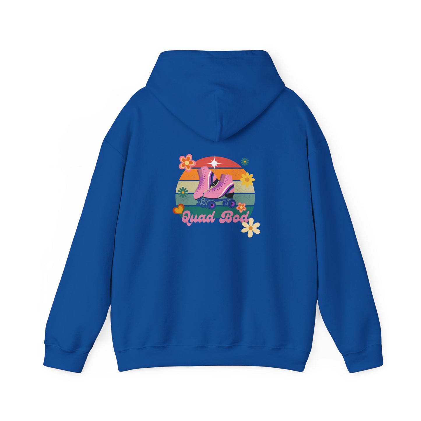 Unisex Heavy Blend™ Quad Bod Retro Vibes Rollerskater Hooded Sweatshirt