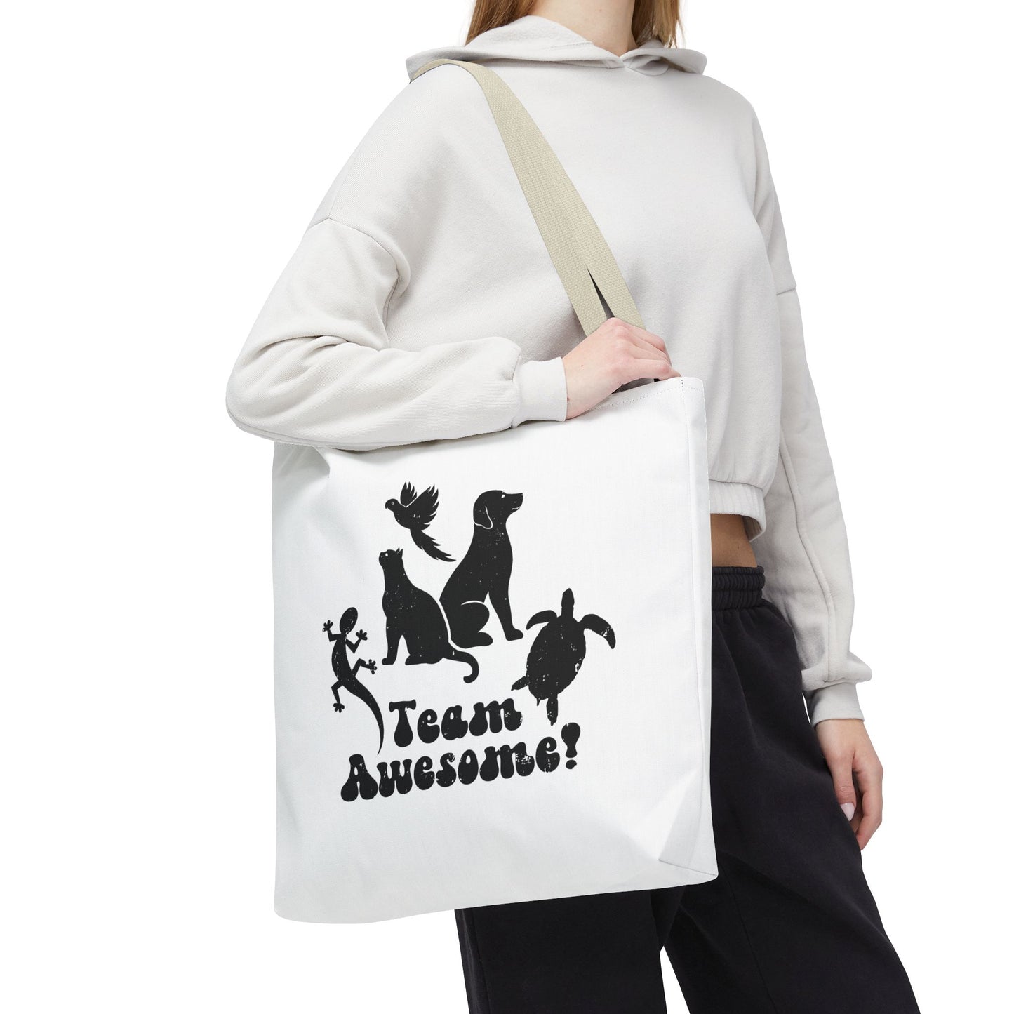 Unisex Animal Lover Lizard Cat Bird Dog Turtle Team Awesome Tote Bag