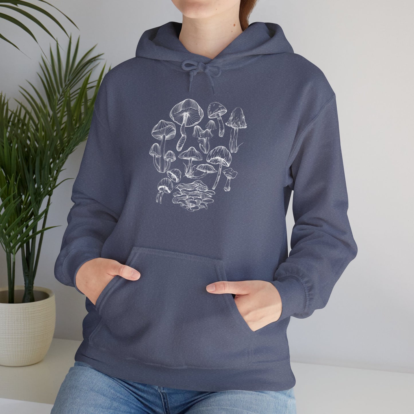 Unisex Mushroom Lover Fungi Print Toadstool Hooded Sweatshirt