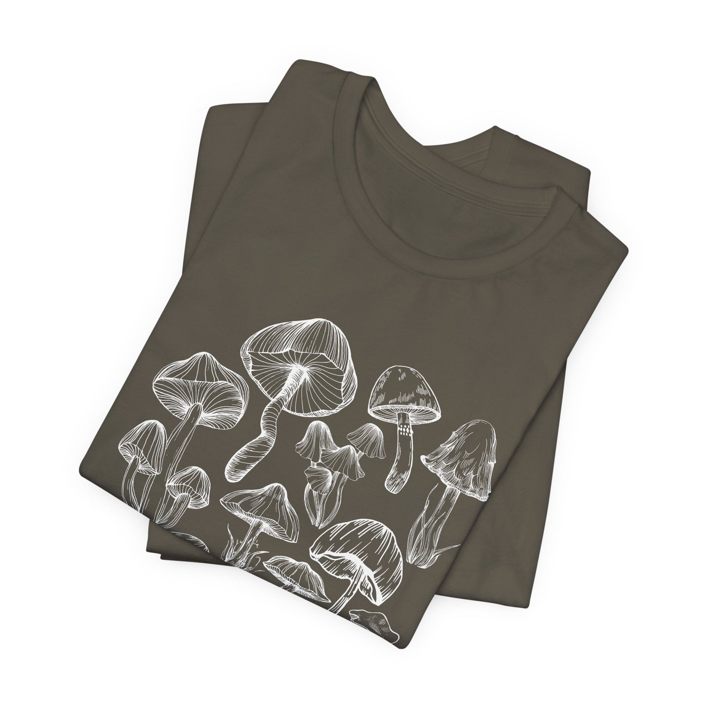 Unisex Mushroom Lover Fungi Print Toadstool T-Shirt