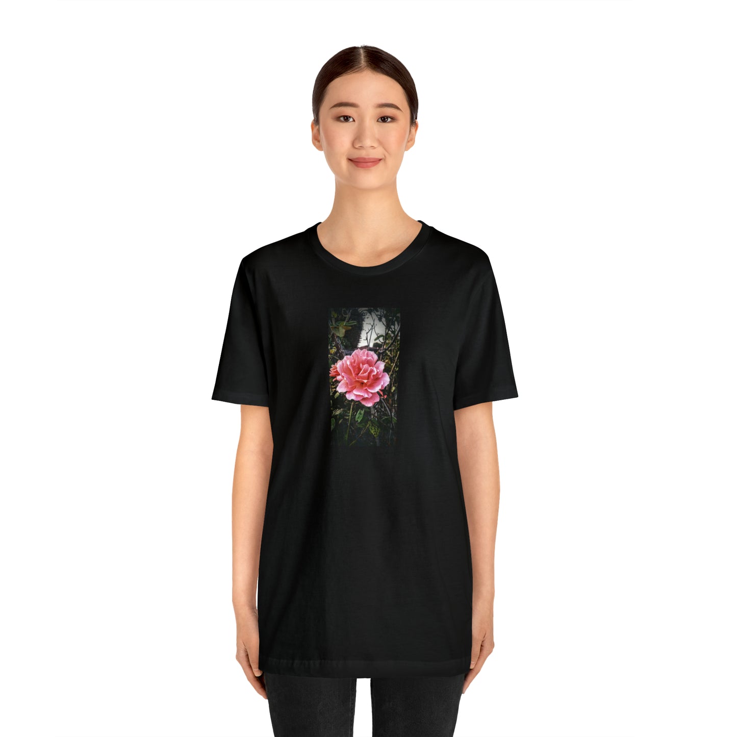 Unisex Gardening Shirt Double Delight Rose Print
