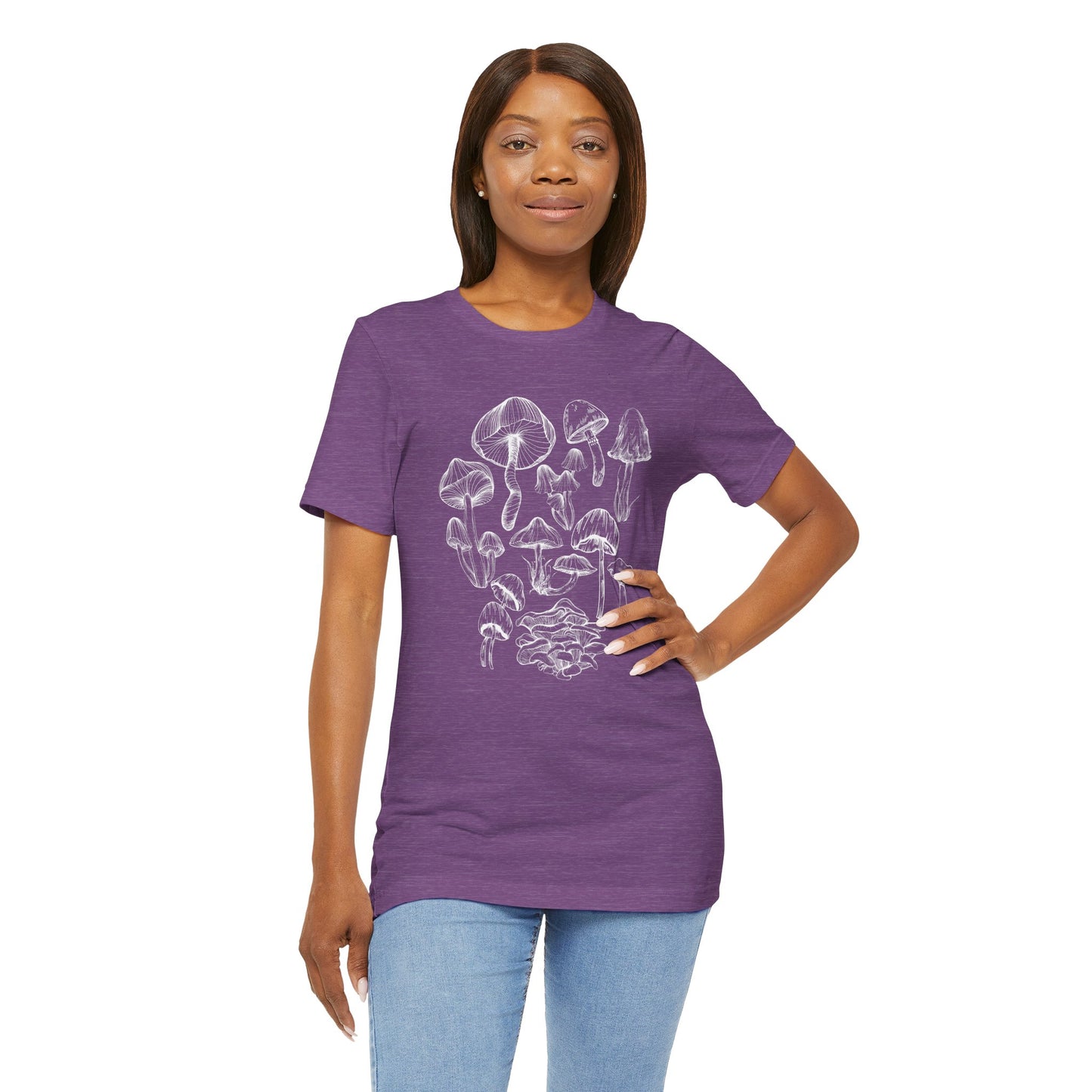 Unisex Mushroom Lover Fungi Print Toadstool T-Shirt