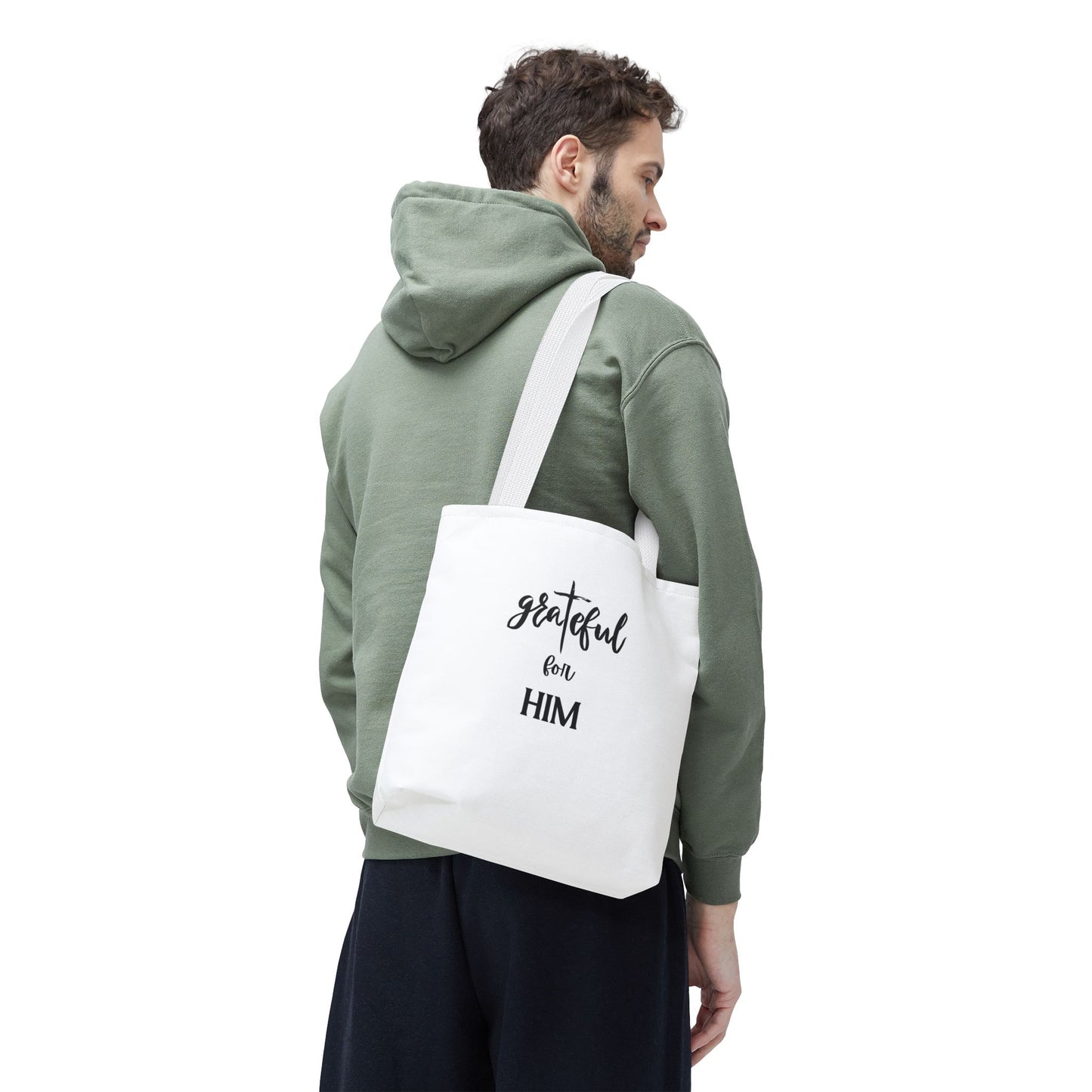 Unisex GraTeful For Him Faith Bible Study Reusable Lunch Bag Everyday Carry Tote Bag