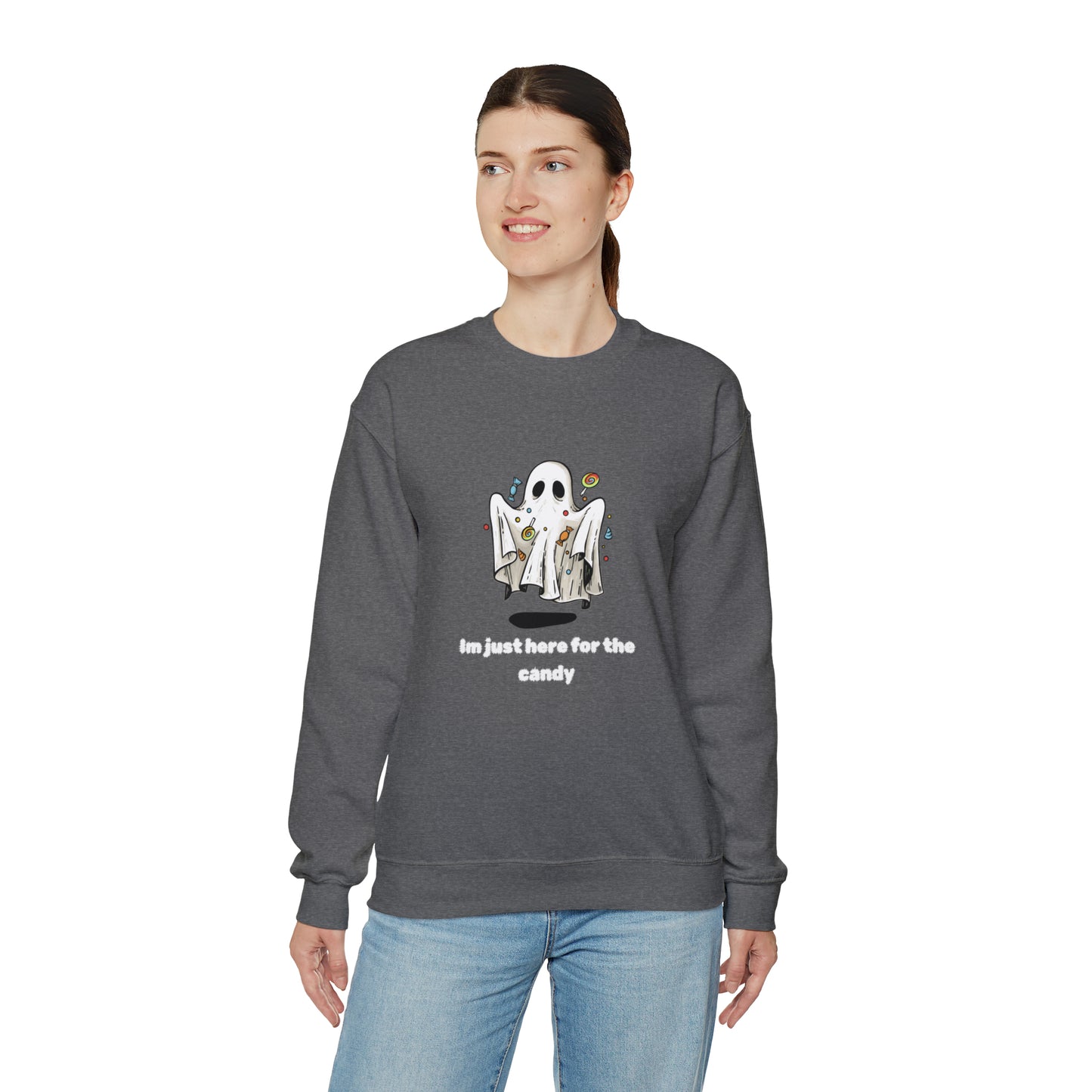 Unisex Cute Ghost Im Just Here for The Candy Sweatshirt