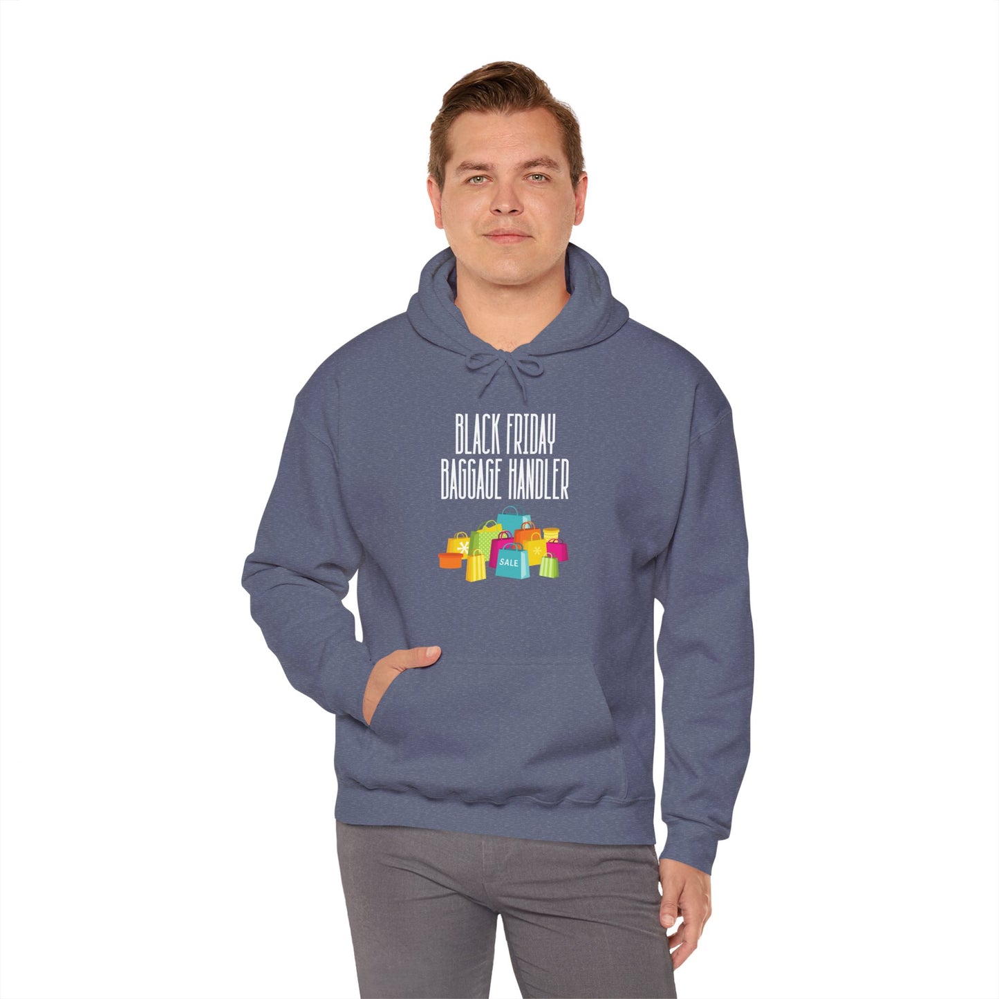 Unisex Heavy Blend™ Black Friday Christmas Sales Baggage Handler Shopping Sales Hooded Sweatshirt