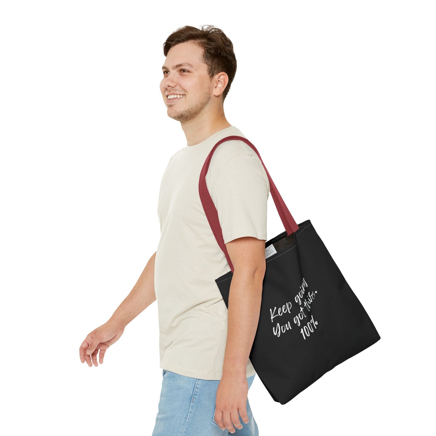 Unisex Positive Motivational Words of Encouragement Mental Health Awareness Reusable Tote Bag