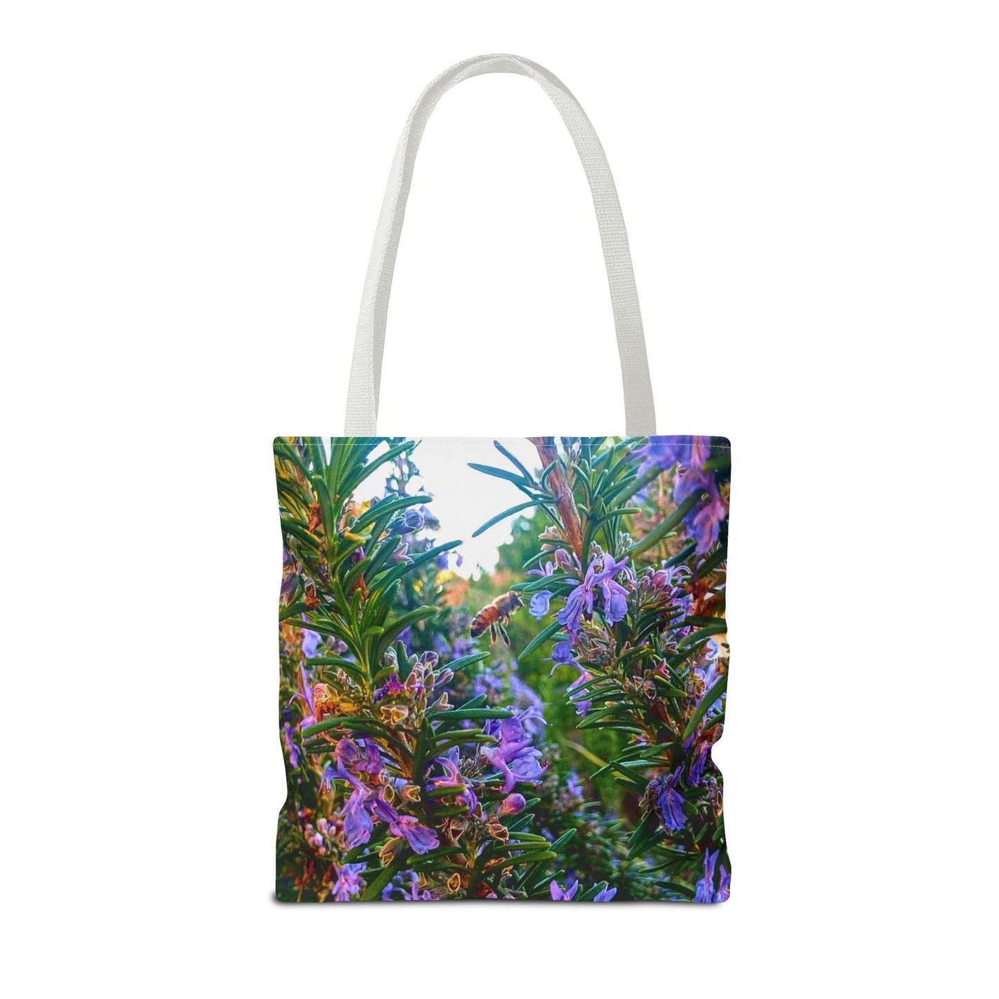 Garden Themed Bee and Rosemary Tote Bag