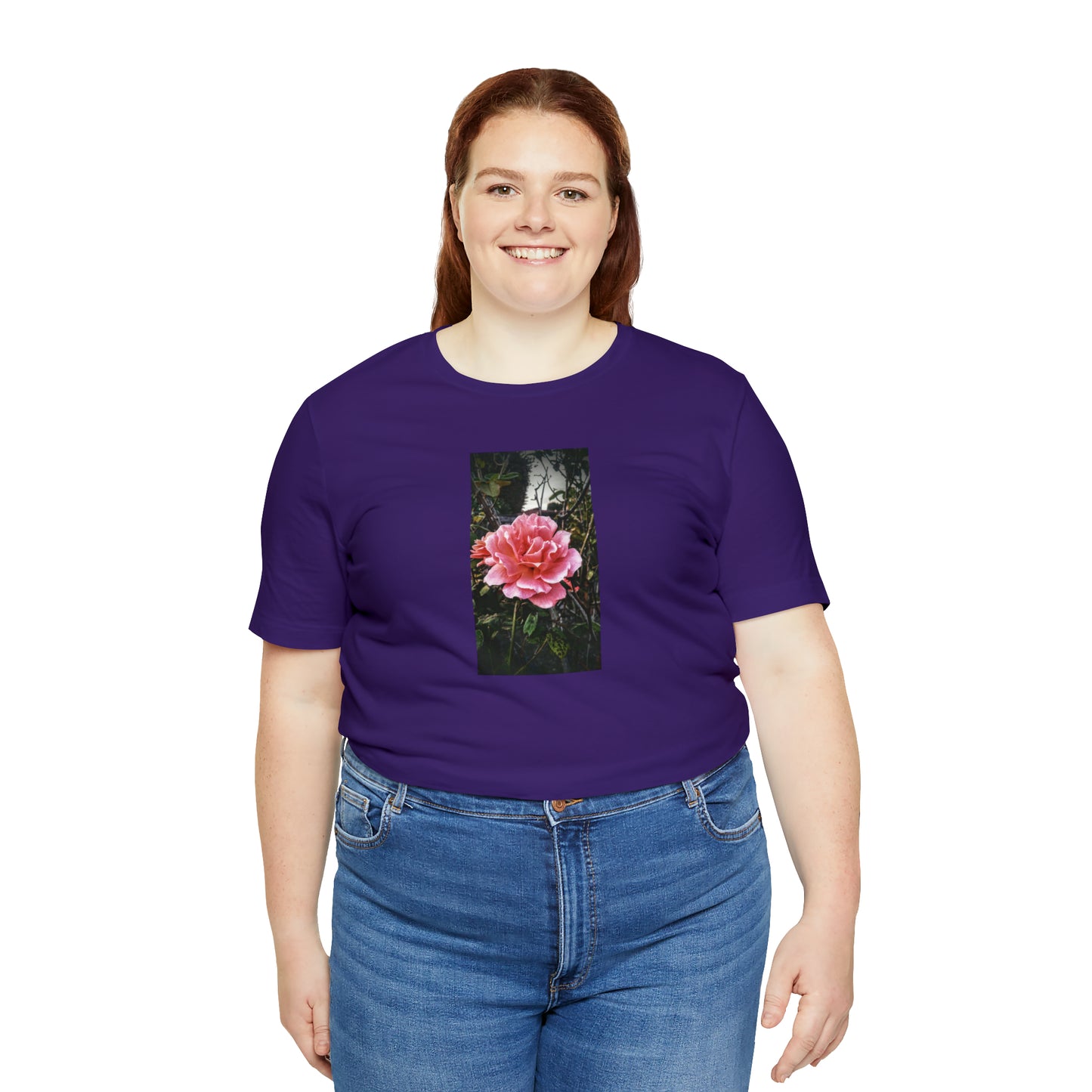 Unisex Gardening Shirt Double Delight Rose Print