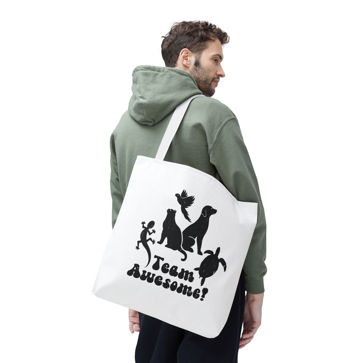 Unisex Animal Lover Lizard Cat Bird Dog Turtle Team Awesome Tote Bag