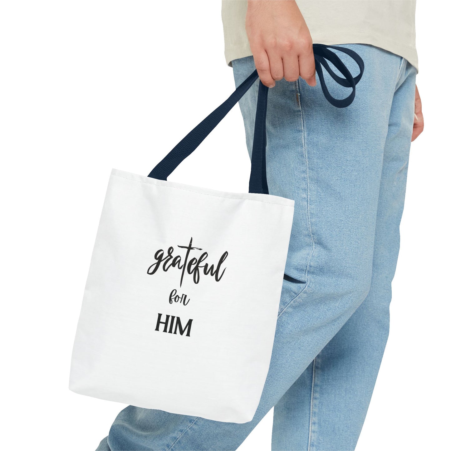 Unisex GraTeful For Him Faith Bible Study Reusable Lunch Bag Everyday Carry Tote Bag