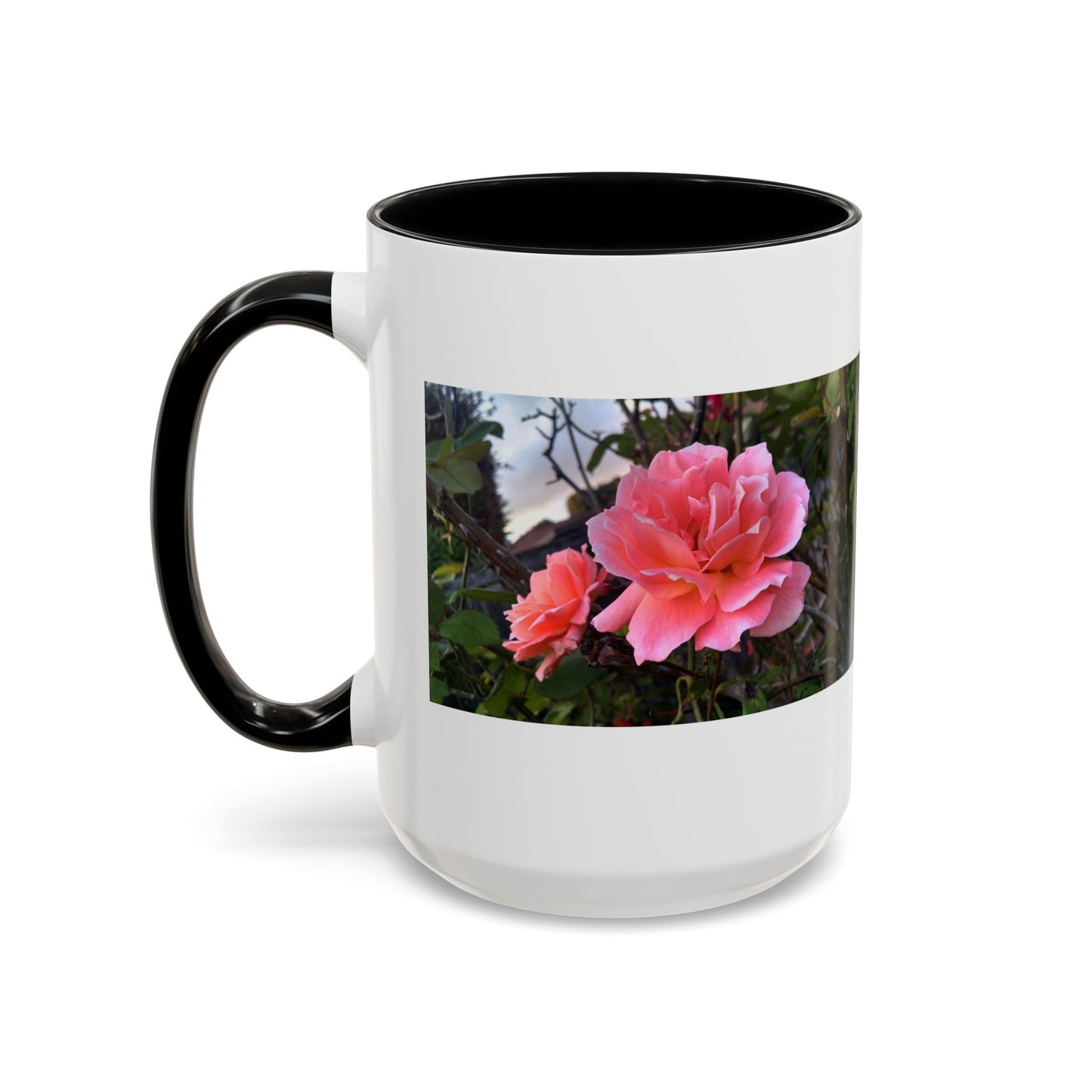11oz/15oz Garden Themed Double Delight Rose Coffee Mug