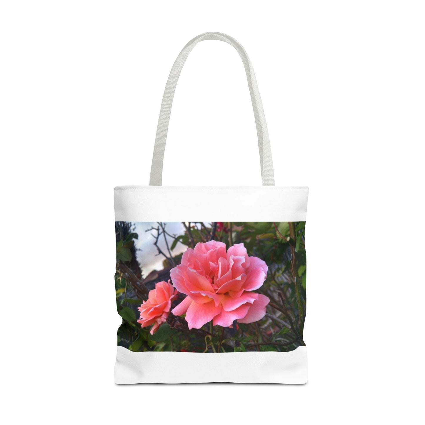 Unisex Garden Themed Double Delight Roses Reusable Tote Bag