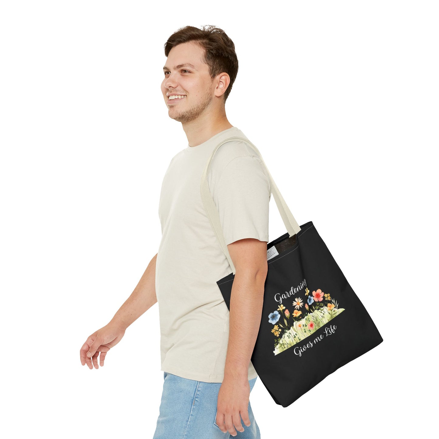Unisex Gardening Gives Me Life Tote Bag - Black