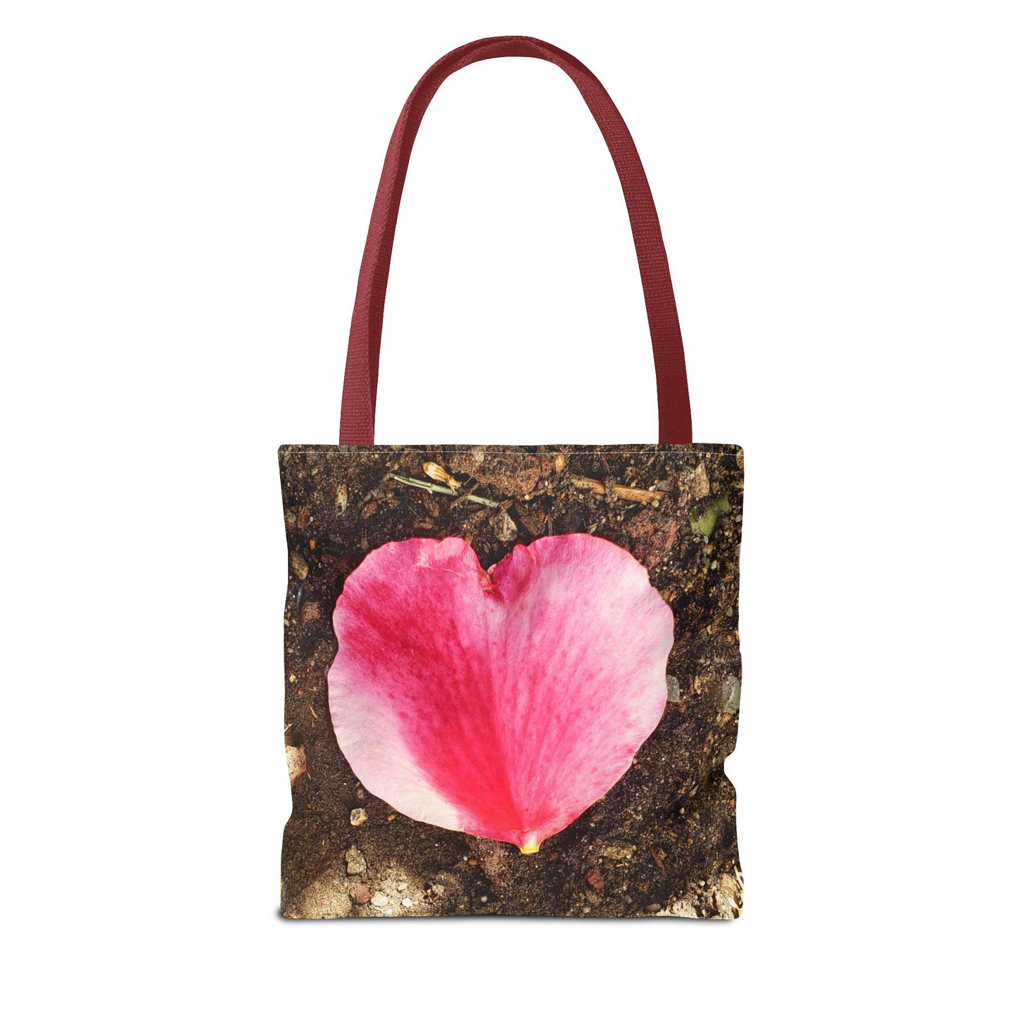 Unisex Garden Themed Double Delight Heart Shaped Rose Petal Tote Bag
