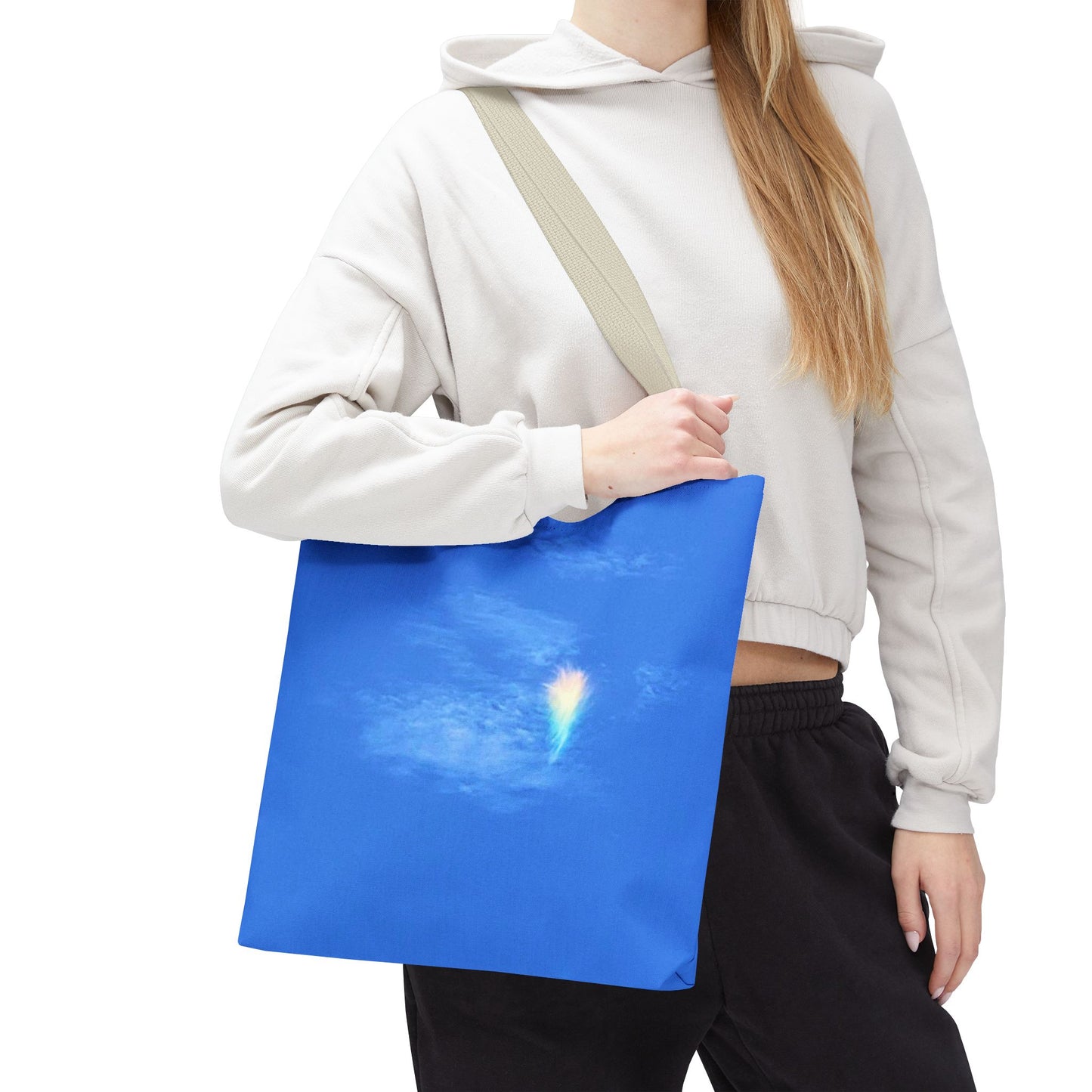 Unisex Fire Rainbow Sky Blue All Over Print Tote Bag