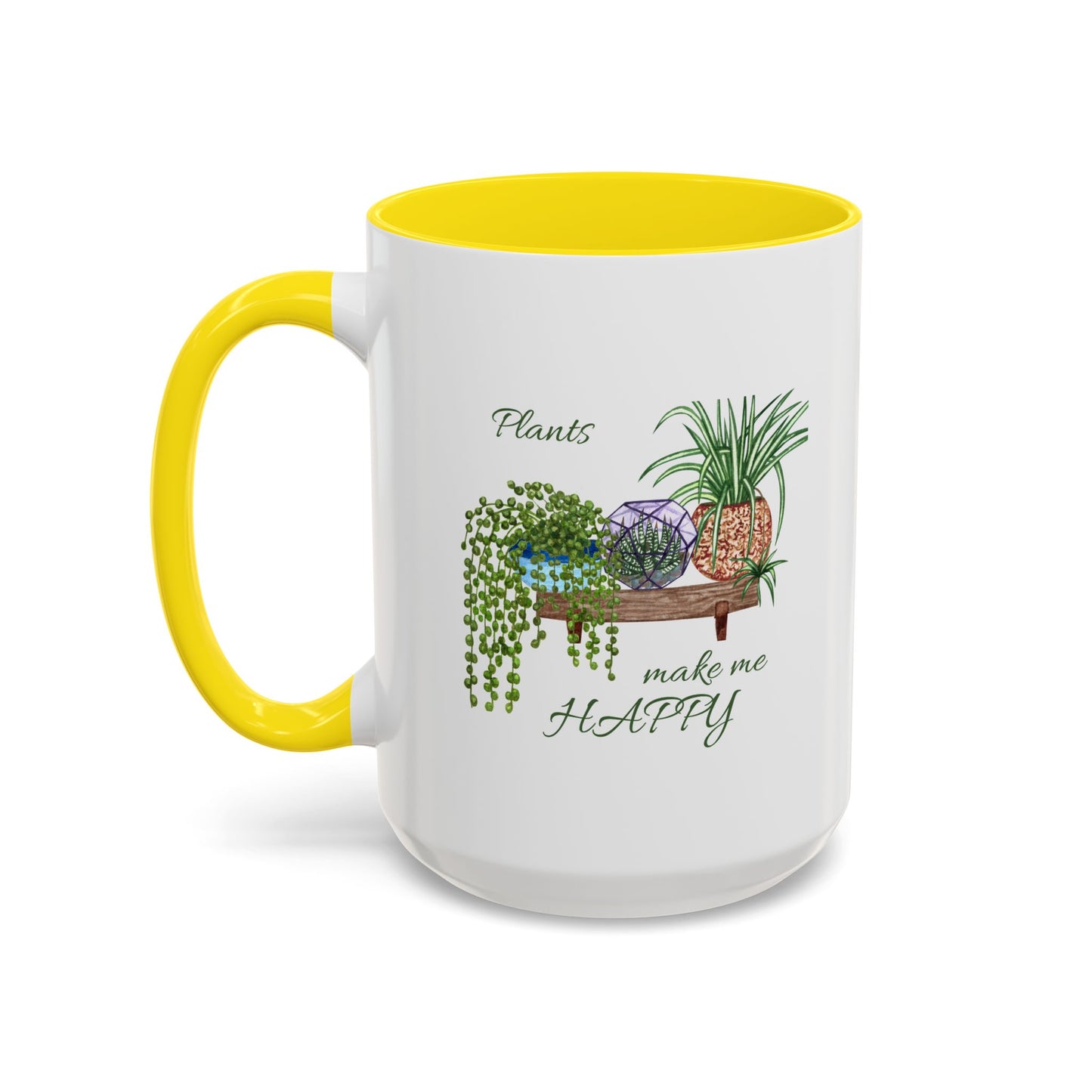 11oz/15oz Garden Themed Plants Make Me Happy Coffee Mug