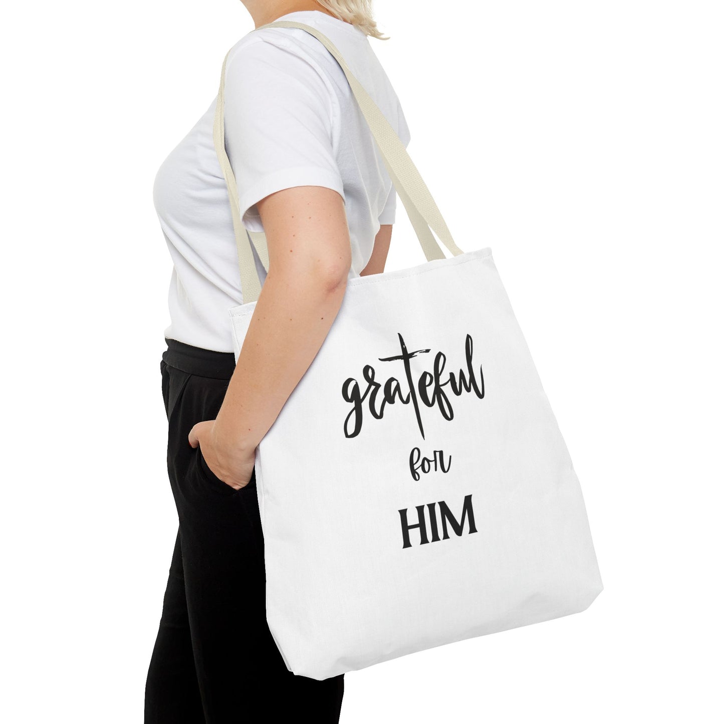 Unisex GraTeful For Him Faith Bible Study Reusable Lunch Bag Everyday Carry Tote Bag