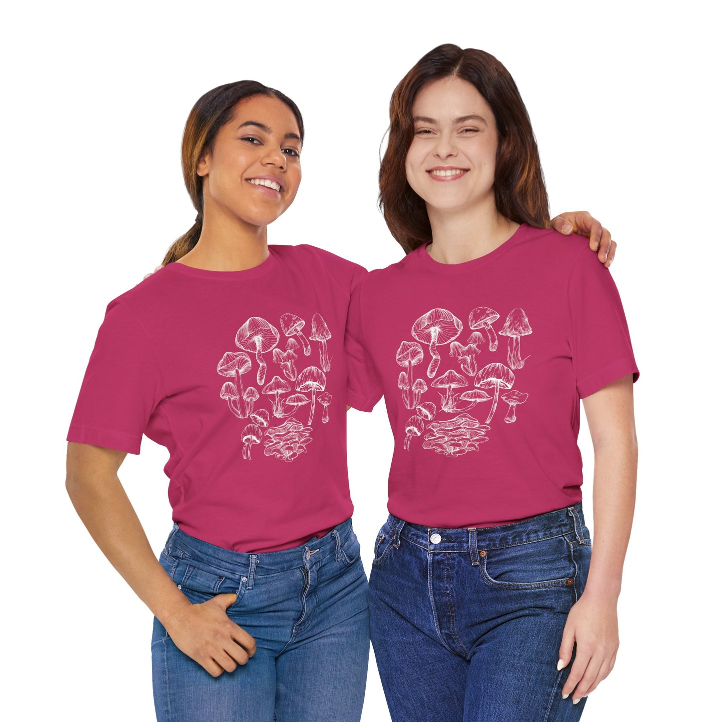 Unisex Mushroom Lover Fungi Print Toadstool T-Shirt