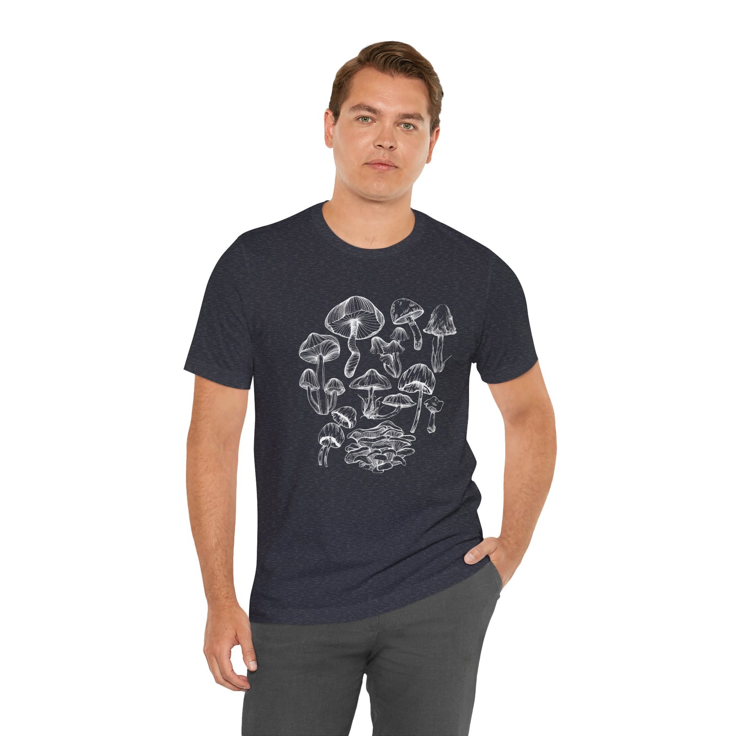 Unisex Mushroom Lover Fungi Print Toadstool T-Shirt