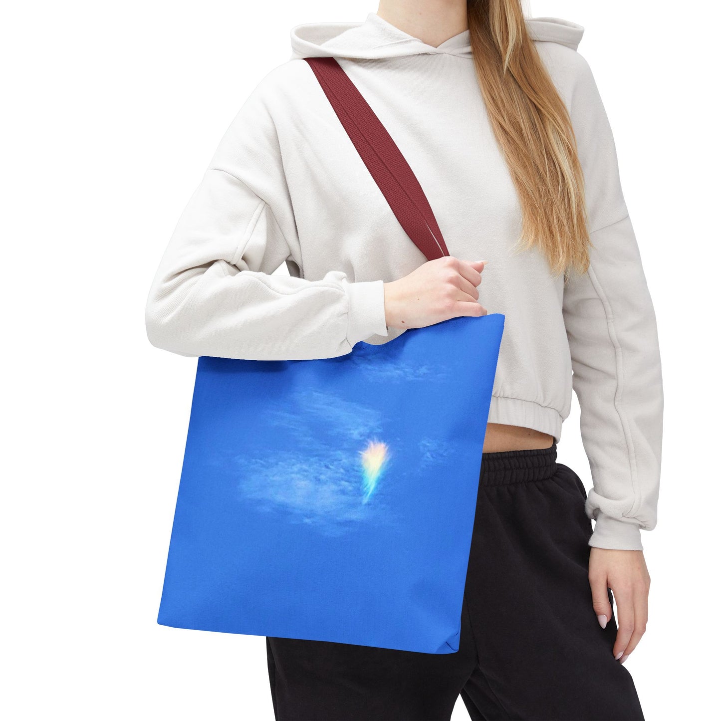 Unisex Fire Rainbow Sky Blue All Over Print Tote Bag