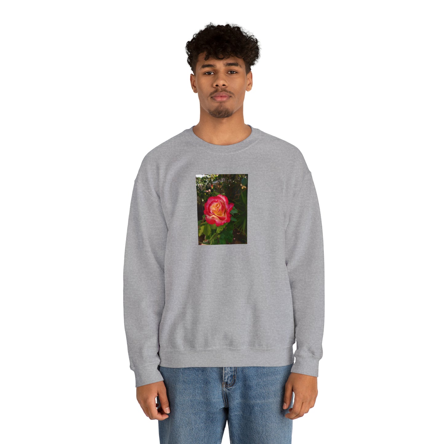 Unisex Gardening Sweatshirt Double Delight Rose Print
