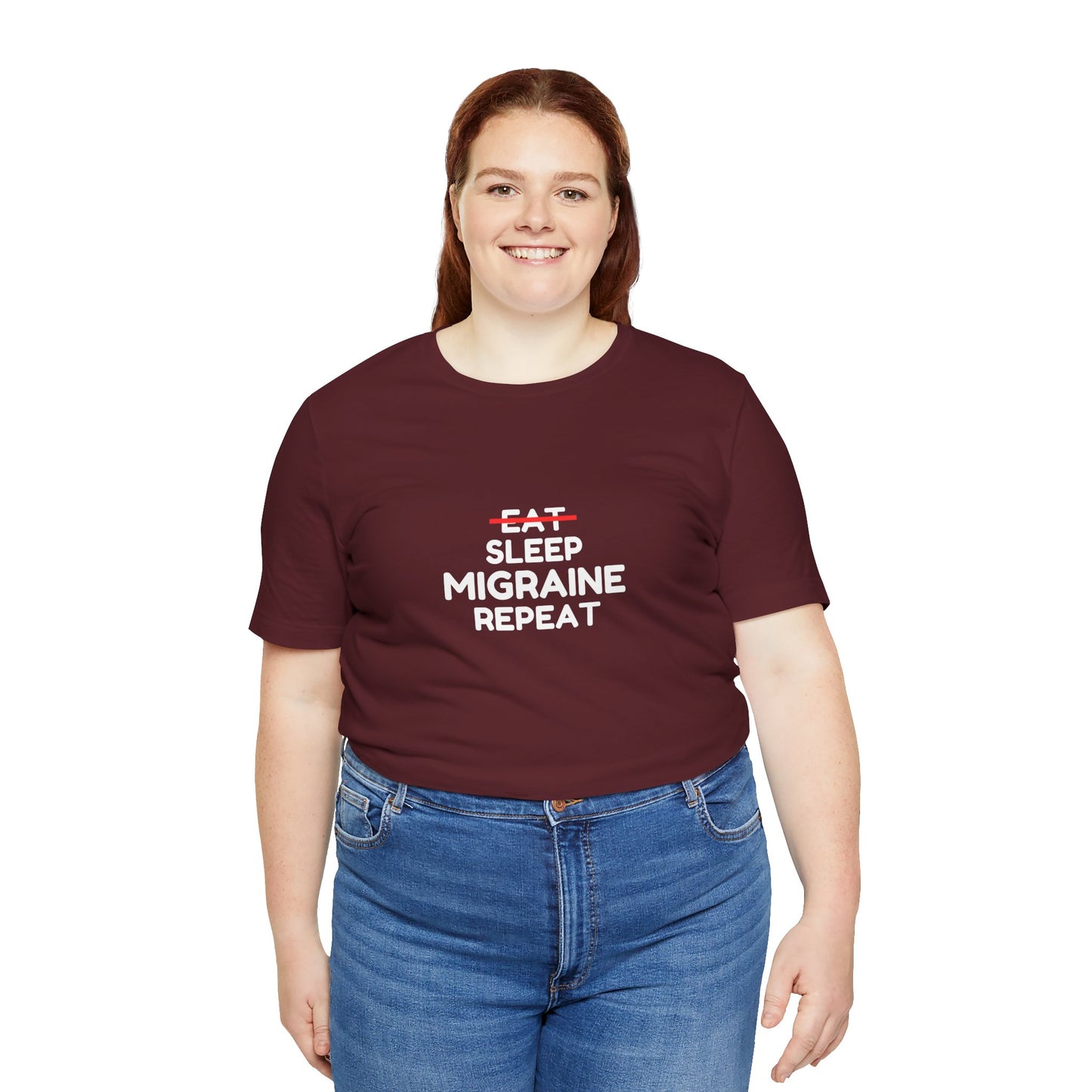 Unisex Migraine Day Invisible Illness Warrior Eat Sleep Migraine Repeat Tshirt