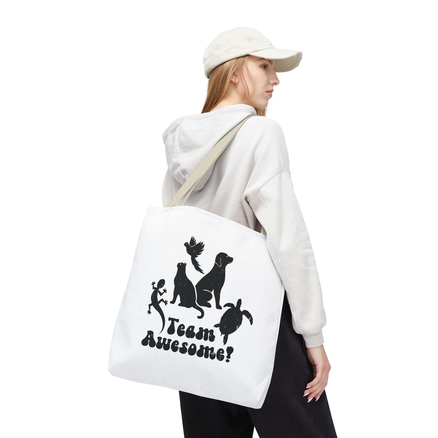 Unisex Animal Lover Lizard Cat Bird Dog Turtle Team Awesome Tote Bag