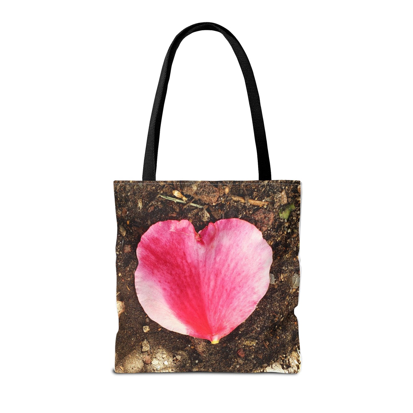Unisex Garden Themed Double Delight Heart Shaped Rose Petal Tote Bag
