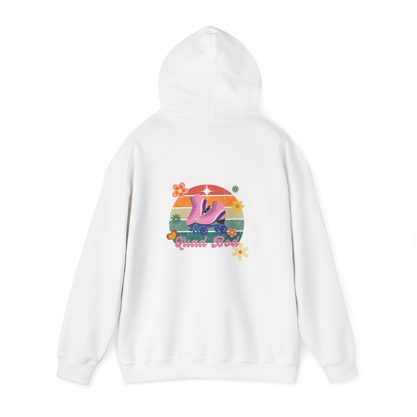 Unisex Heavy Blend™ Quad Bod Retro Vibes Rollerskater Hooded Sweatshirt