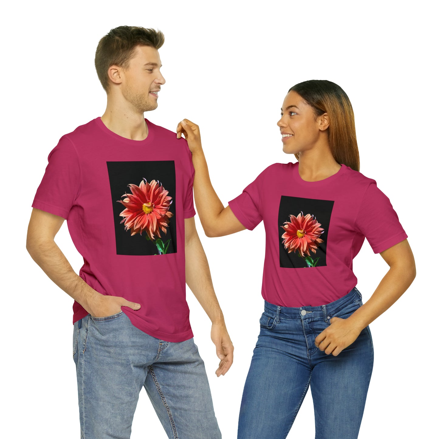 Unisex Jersey Short Sleeve Dahlia Flower T-Shirt