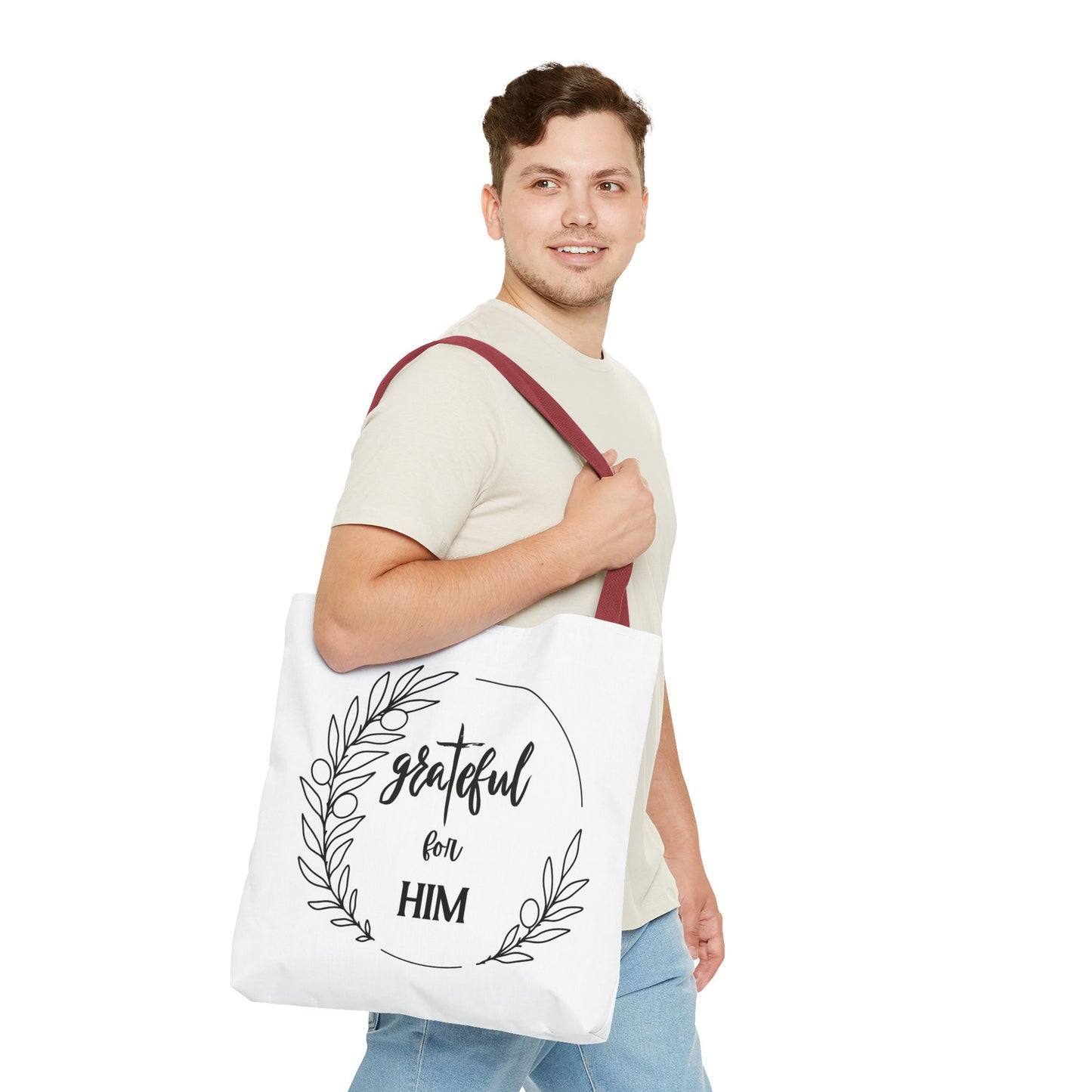 Unisex graTeful For Him Round Motif Tote Bag