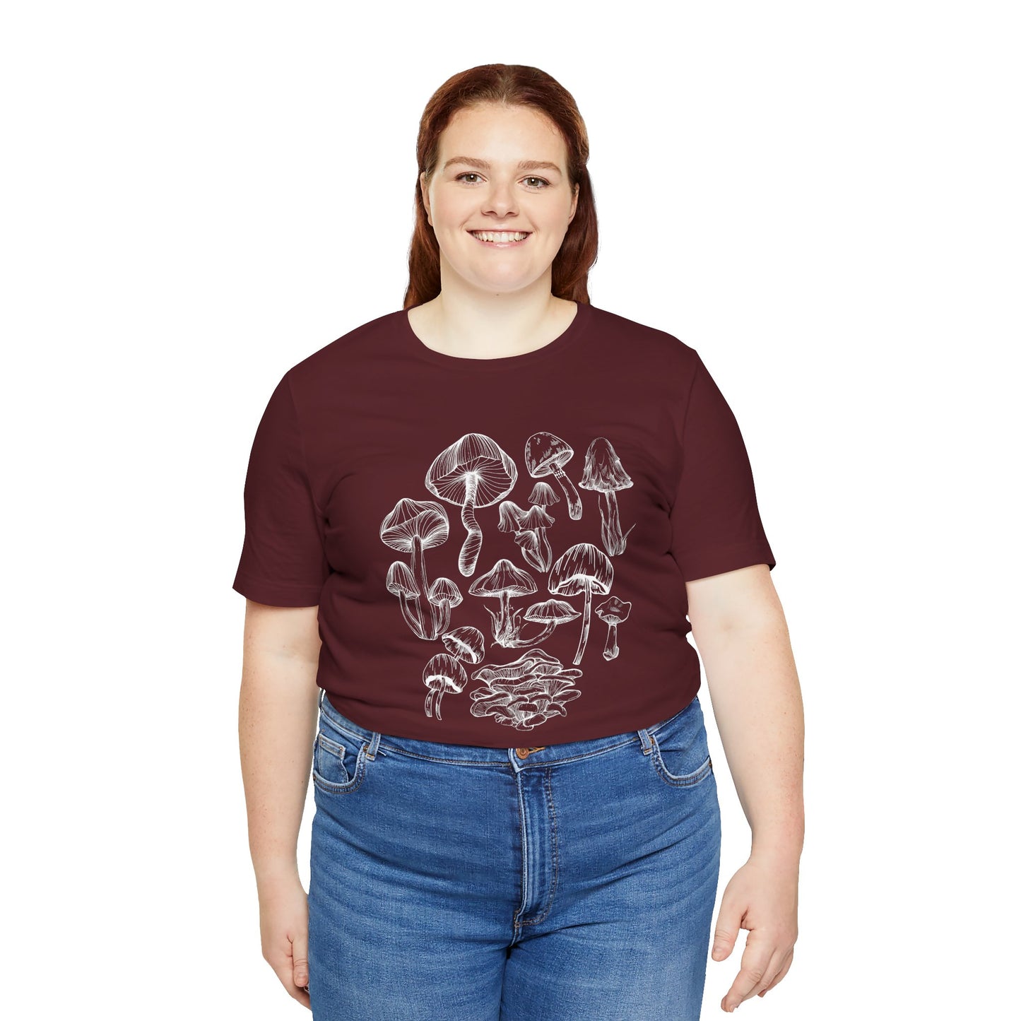 Unisex Mushroom Lover Fungi Print Toadstool T-Shirt
