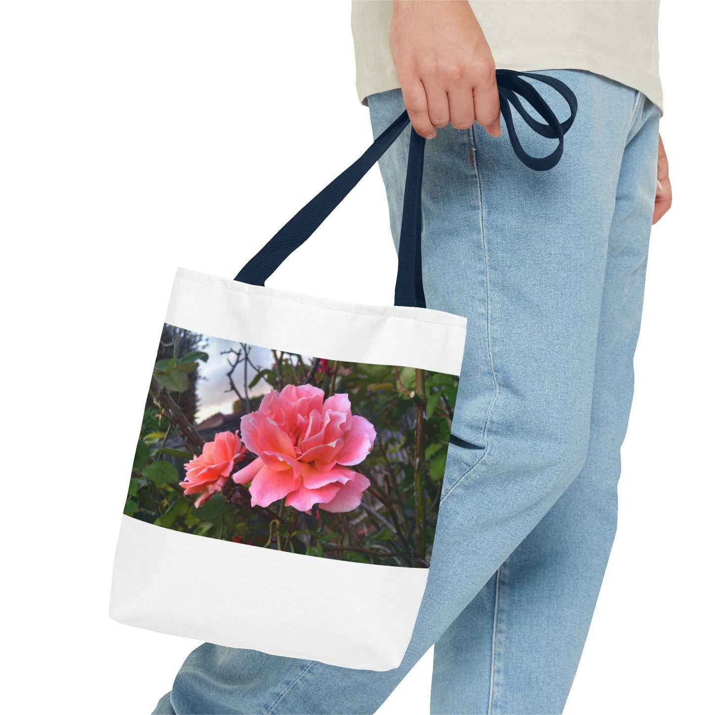 Unisex Garden Themed Double Delight Roses Reusable Tote Bag