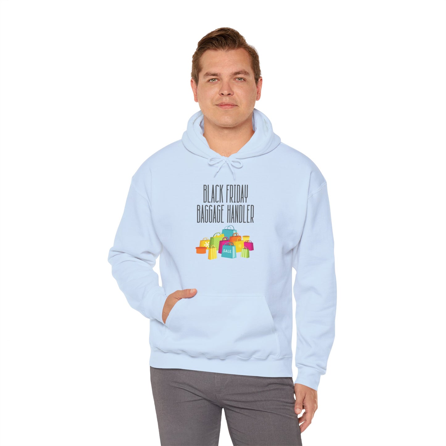 Unisex Heavy Blend™ Black Friday Christmas Sales Baggage Handler Shopping Sales Hooded Sweatshirt