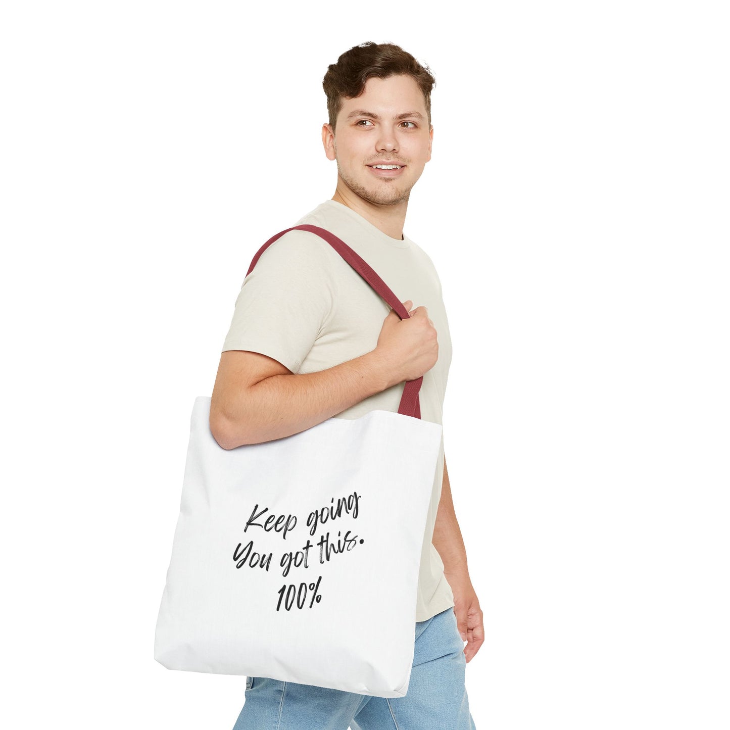 Unisex Positive Motivational Words of Encouragement Mental Health Awareness Reusable Tote Bag