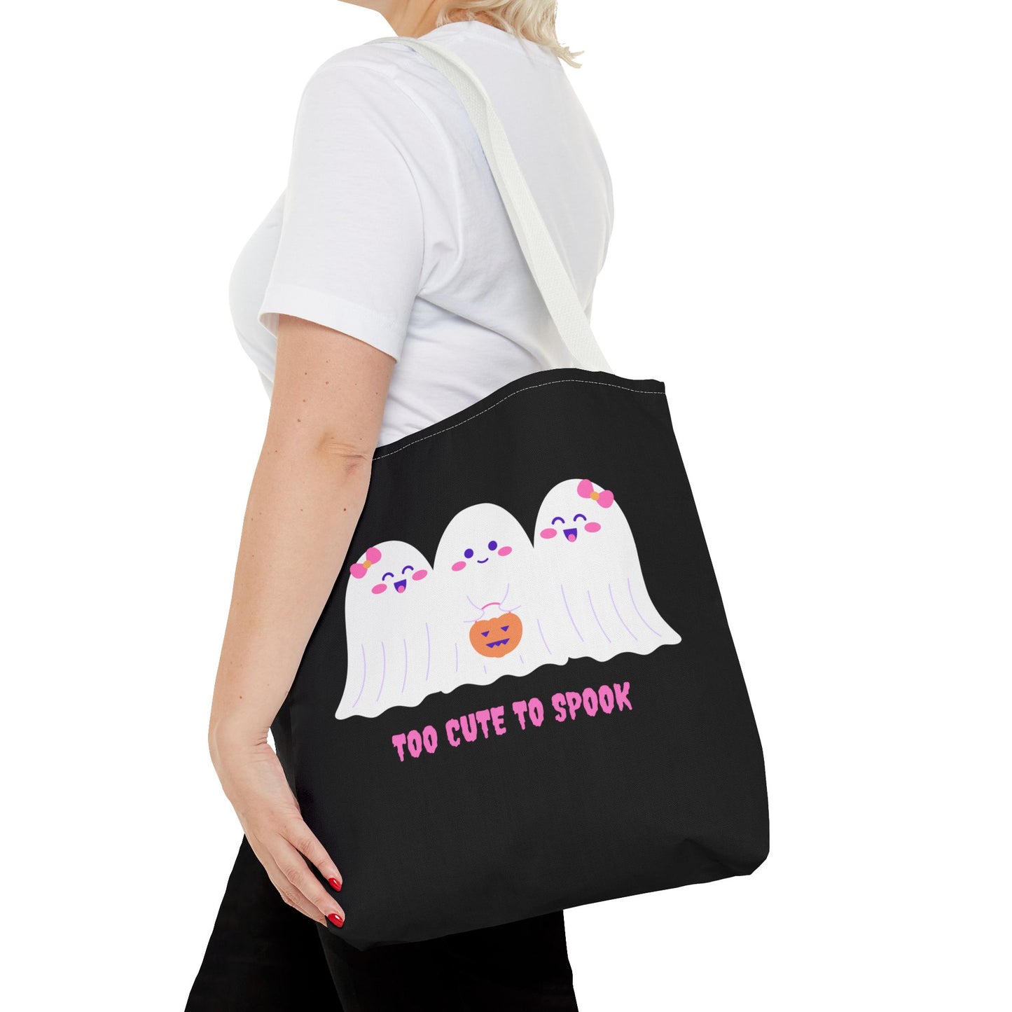 Cute Ghost Halloween Tote Bag Gift for Halloween Spooky Season Trick or Treating Bag Halloween Tote Fall Tote Bag Cute Tote Gift Idea