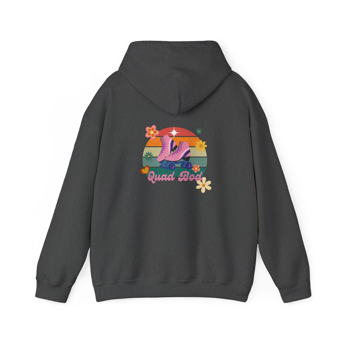 Unisex Heavy Blend™ Quad Bod Retro Vibes Rollerskater Hooded Sweatshirt
