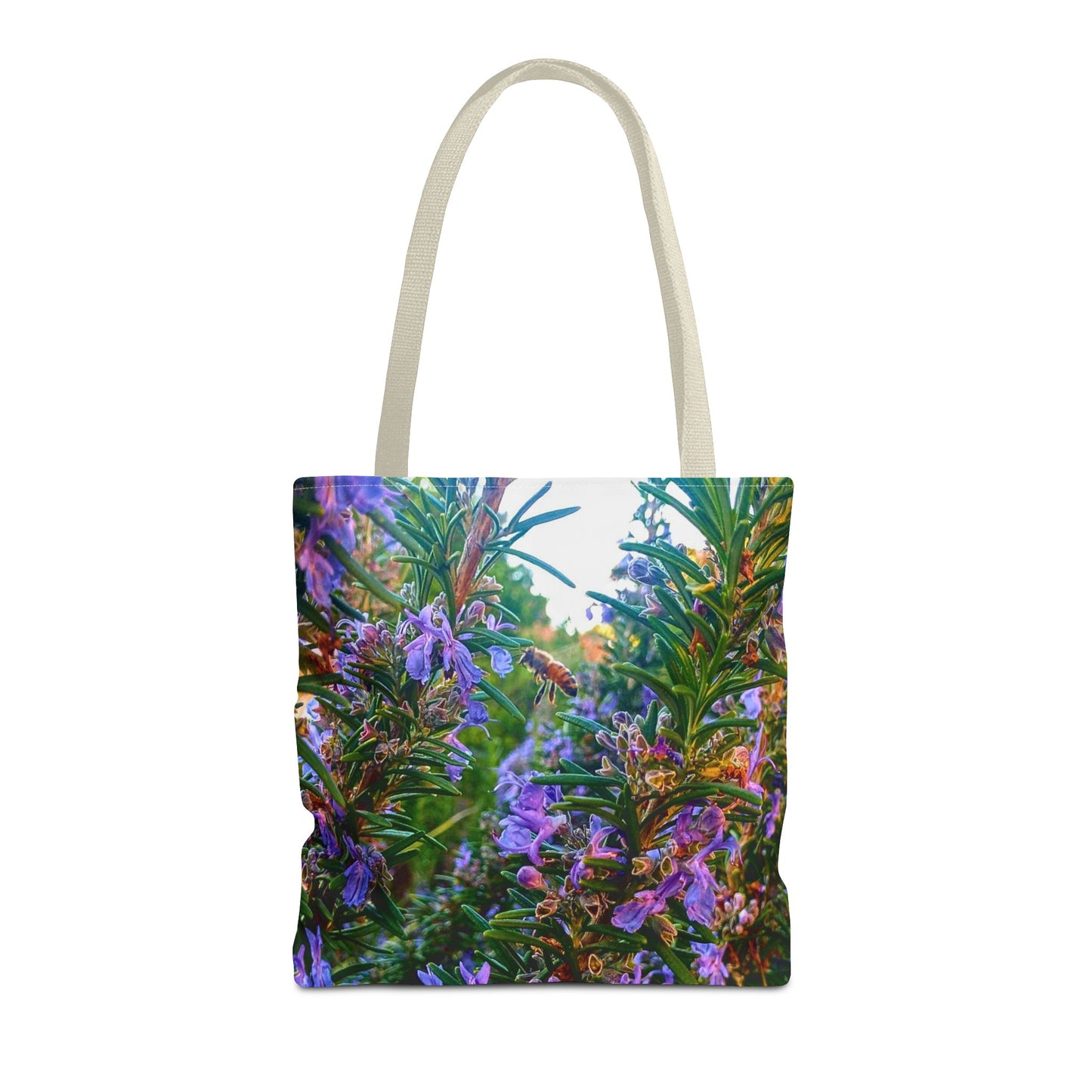 Garden Themed Bee and Rosemary Tote Bag