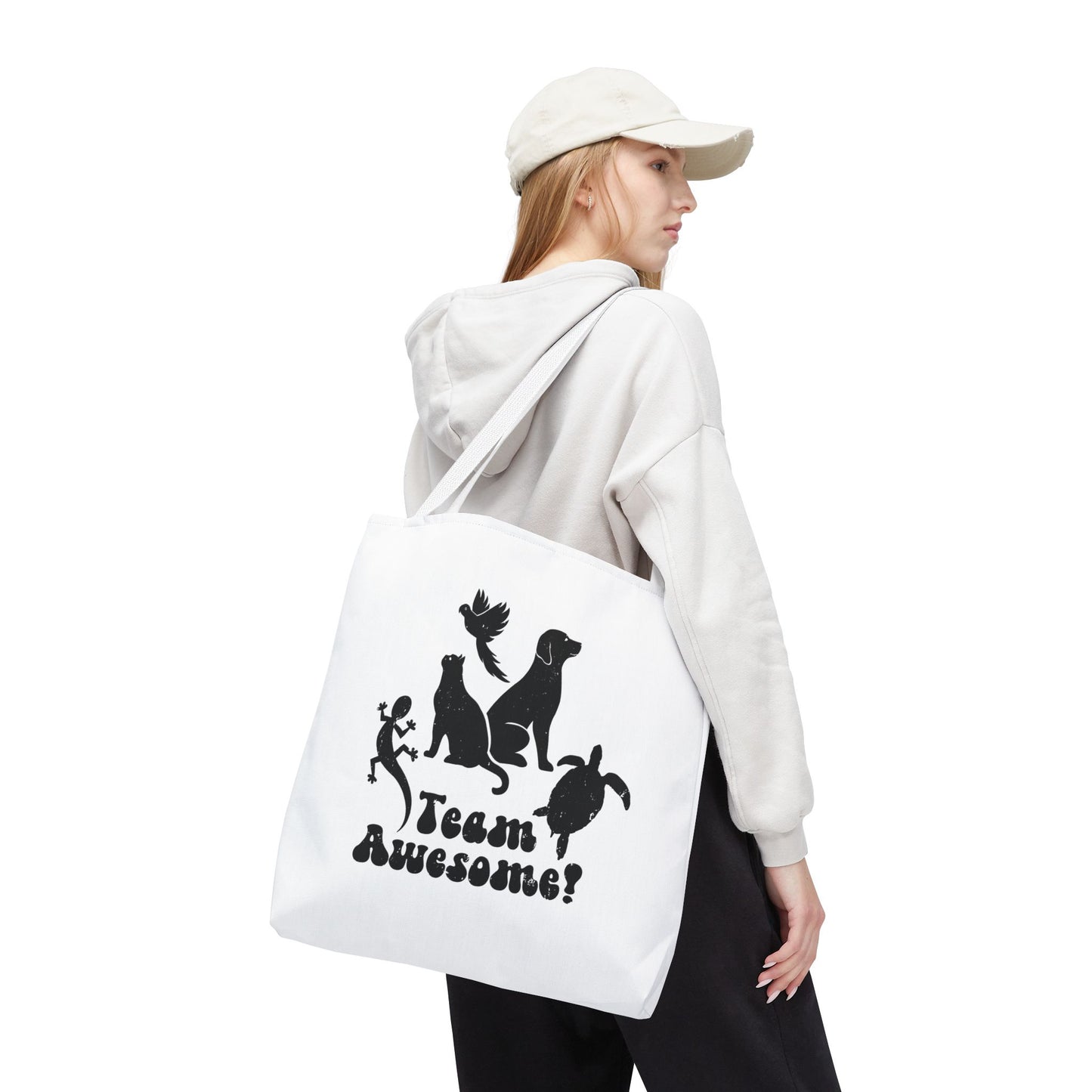 Unisex Animal Lover Lizard Cat Bird Dog Turtle Team Awesome Tote Bag