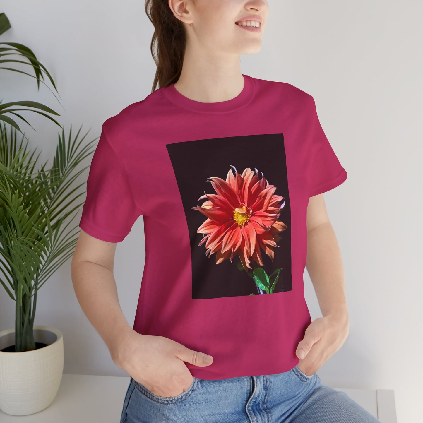 Unisex Jersey Short Sleeve Dahlia Flower T-Shirt