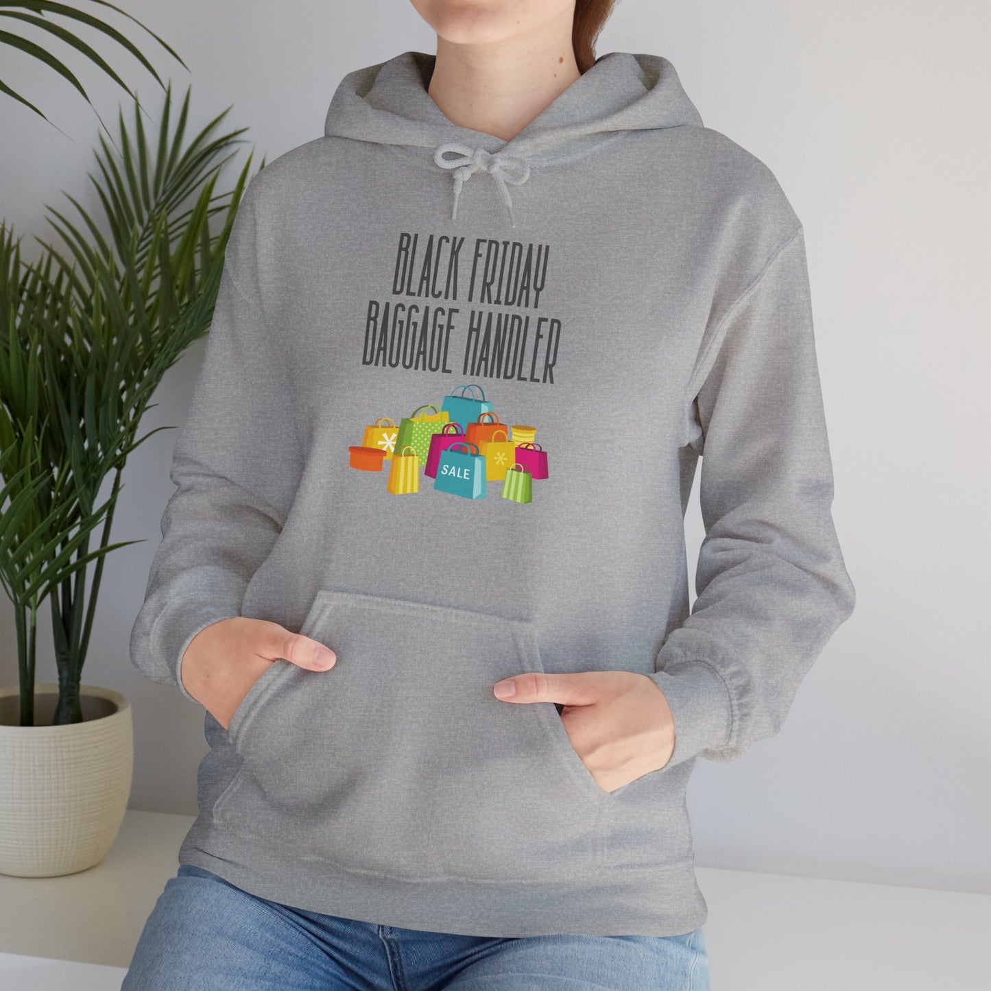 Unisex Heavy Blend™ Black Friday Christmas Sales Baggage Handler Shopping Sales Hooded Sweatshirt