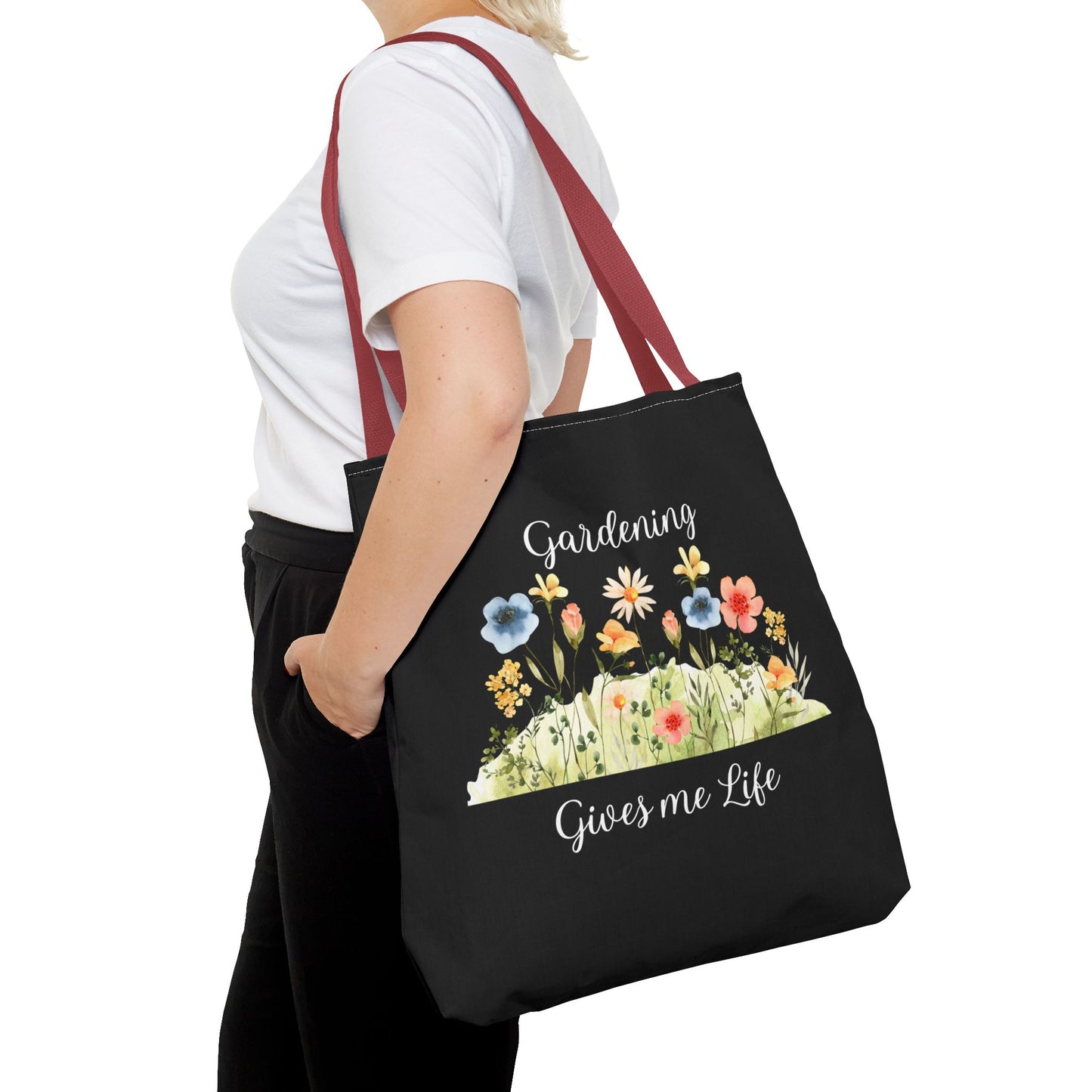 Unisex Gardening Gives Me Life Tote Bag - Black