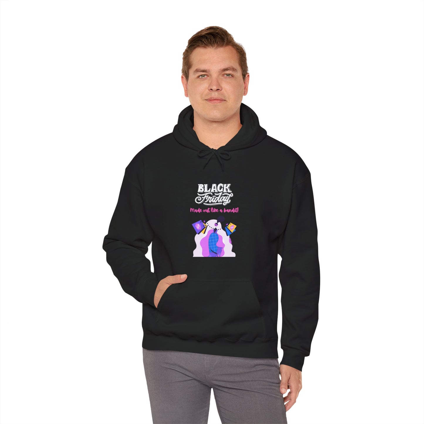 Unisex Black Friday Christmas Shopping Hooded Sweatshirt