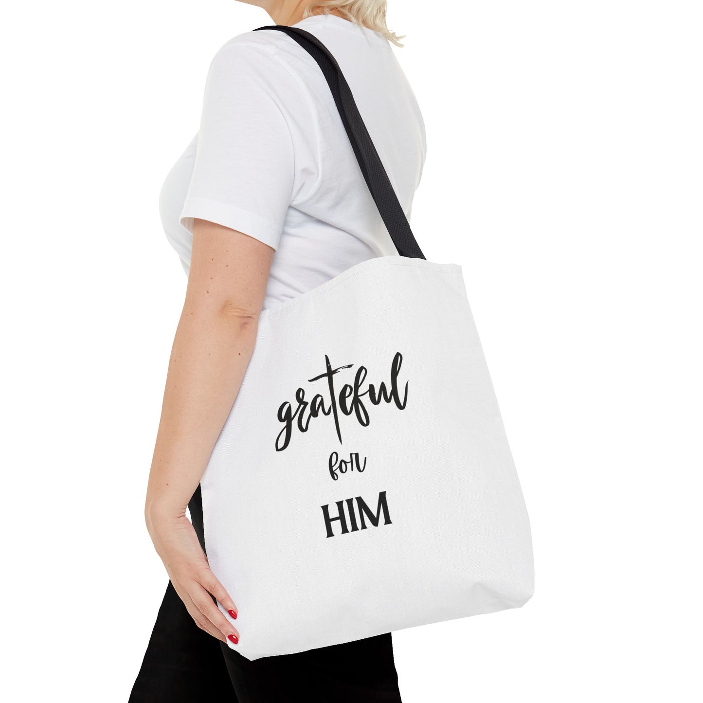 Unisex GraTeful For Him Faith Bible Study Reusable Lunch Bag Everyday Carry Tote Bag