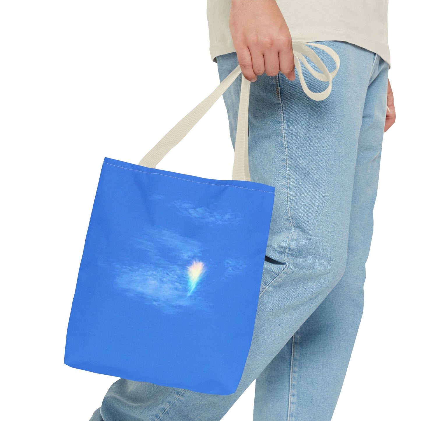 Unisex Fire Rainbow Sky Blue All Over Print Tote Bag