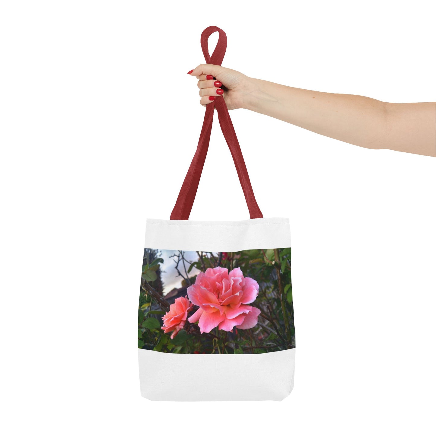 Unisex Garden Themed Double Delight Roses Reusable Tote Bag