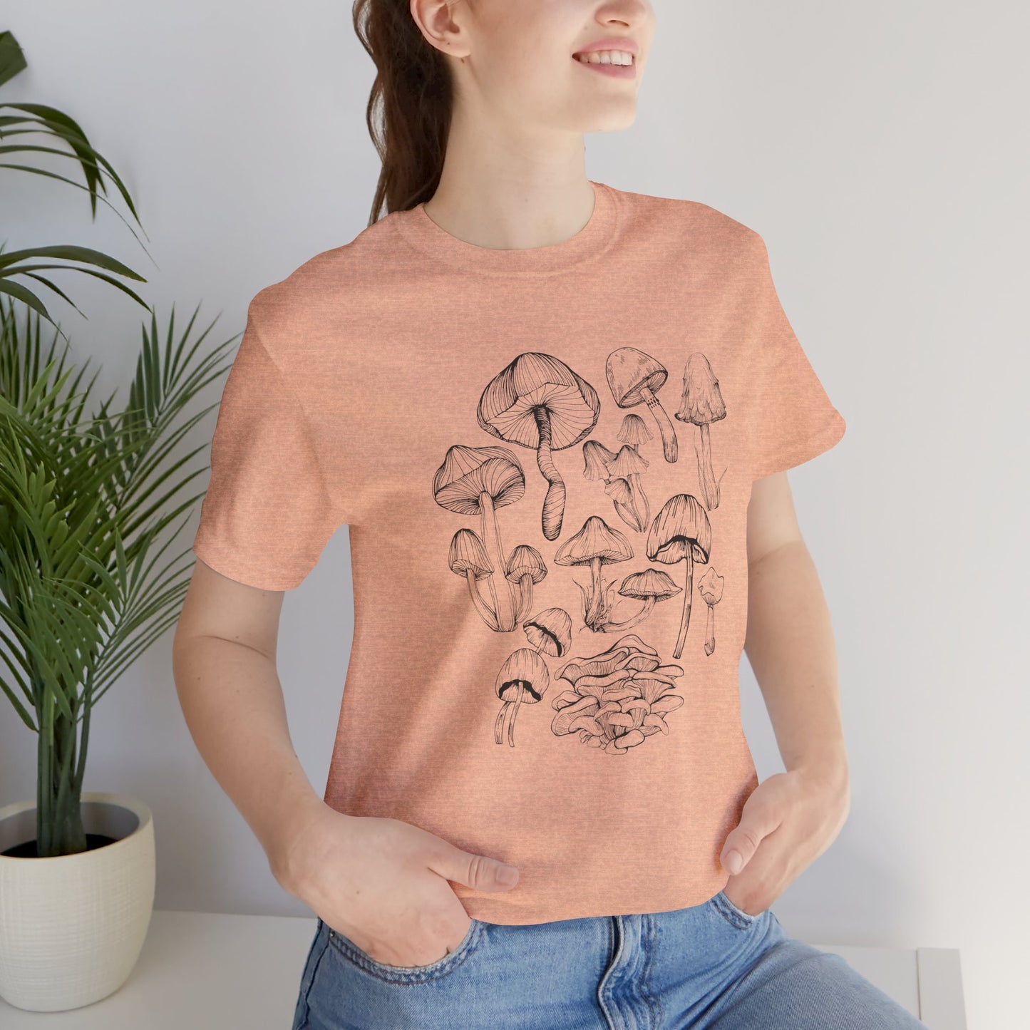 Unisex Mushroom Lover Fungi Print Toadstool T-Shirt