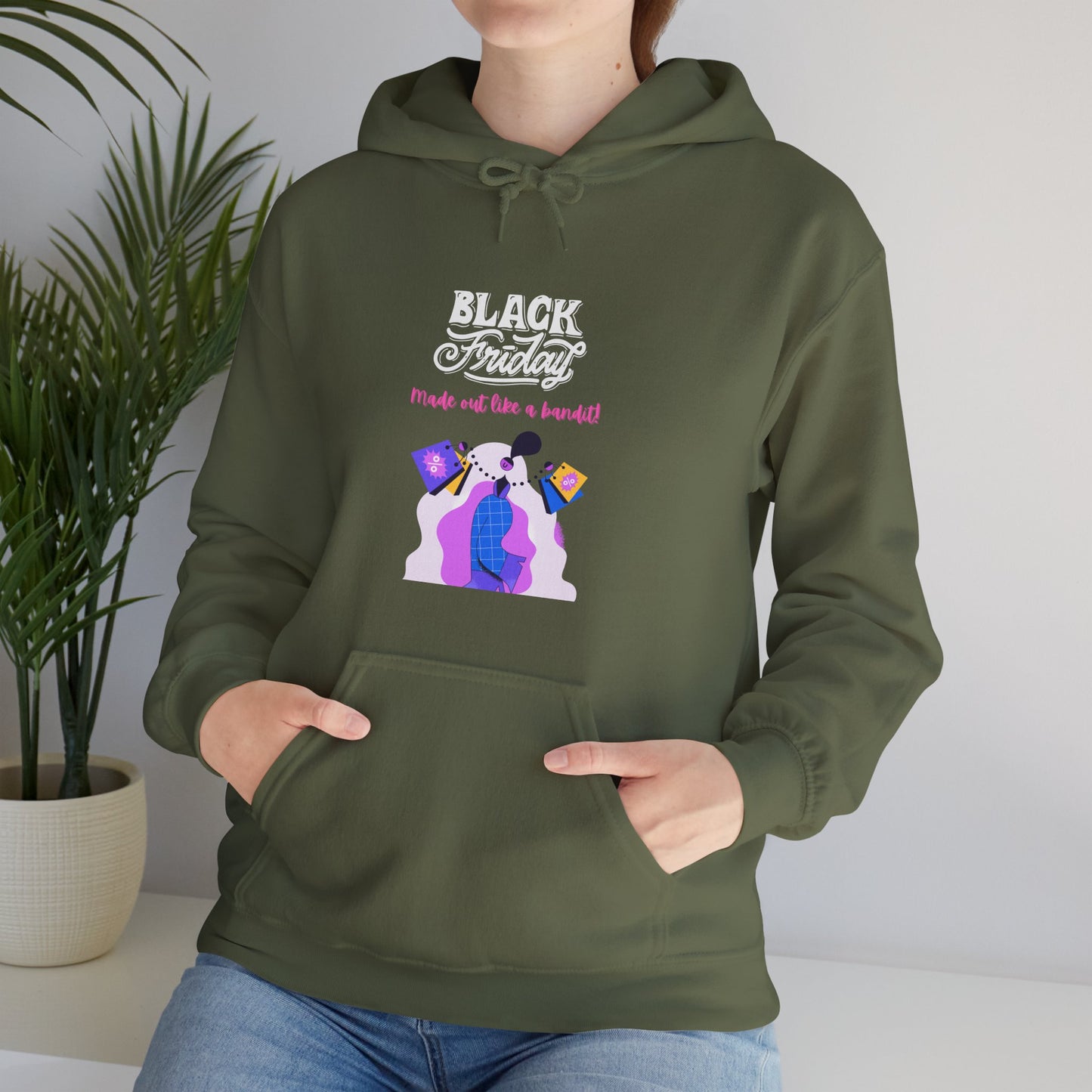 Unisex Black Friday Christmas Shopping Hooded Sweatshirt