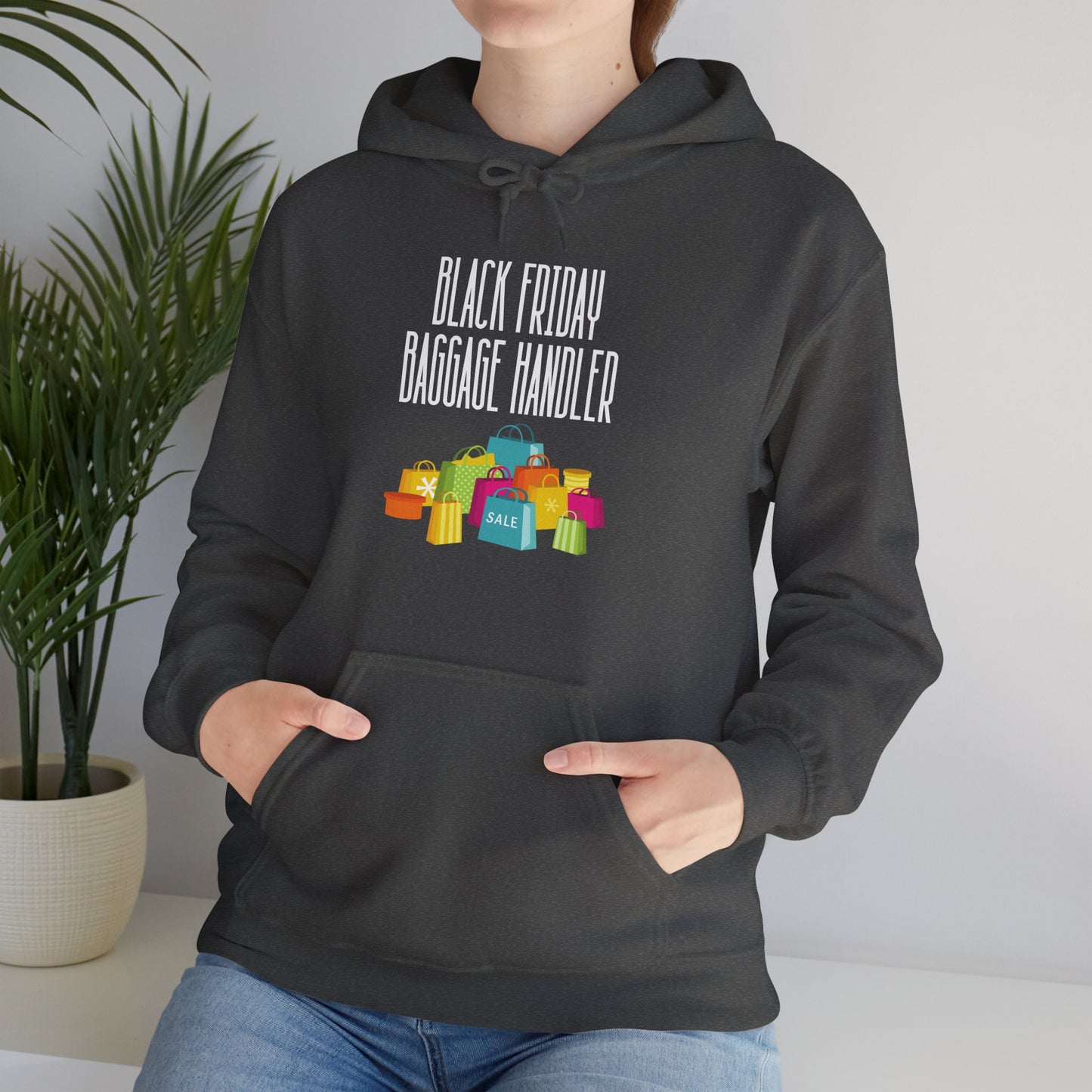 Unisex Heavy Blend™ Black Friday Christmas Sales Baggage Handler Shopping Sales Hooded Sweatshirt