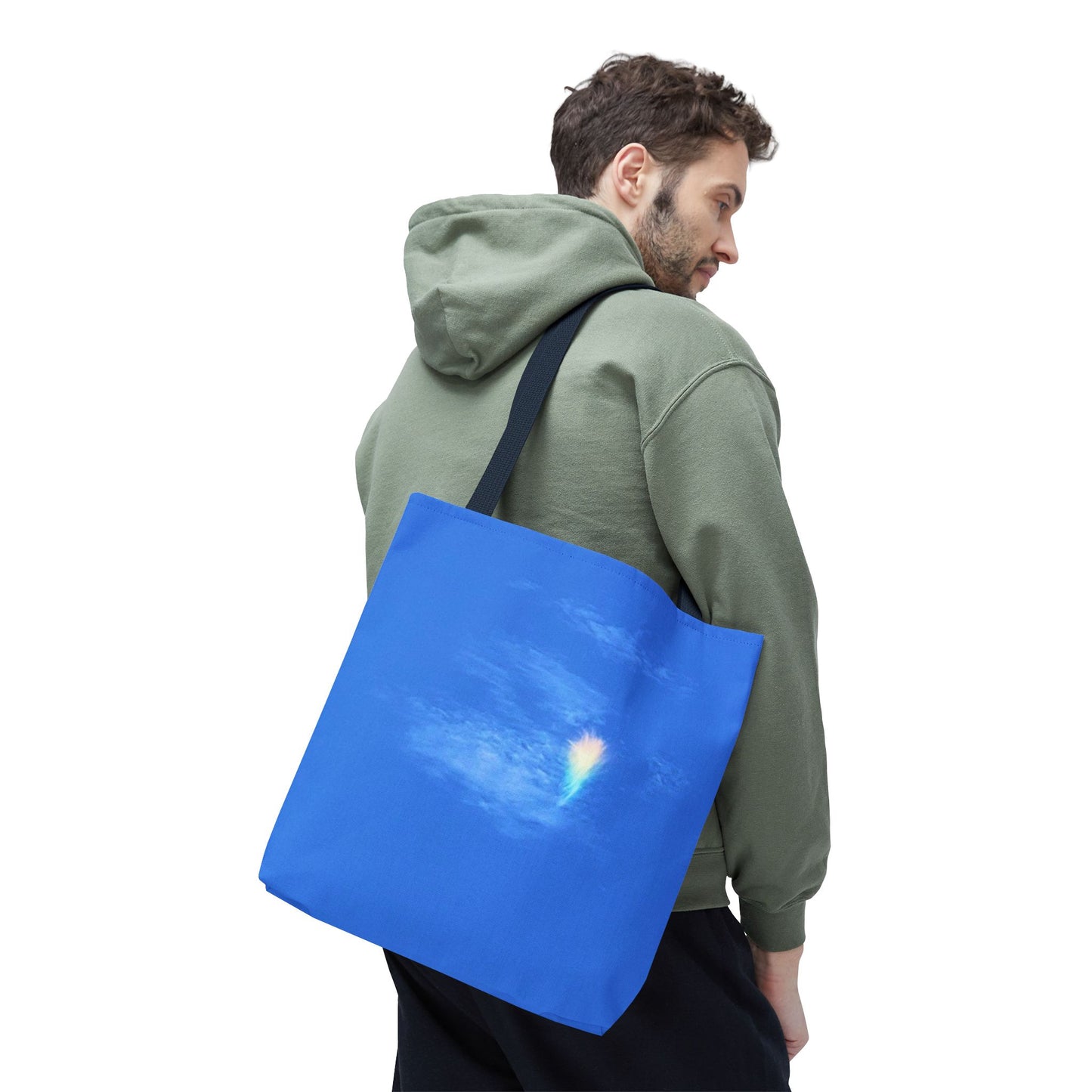 Unisex Fire Rainbow Sky Blue All Over Print Tote Bag